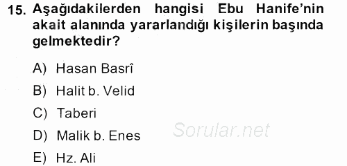 Kelam'A Giriş 2013 - 2014 Ara Sınavı 15.Soru
