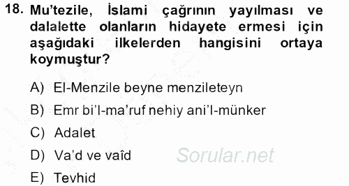 Kelam'A Giriş 2013 - 2014 Ara Sınavı 18.Soru