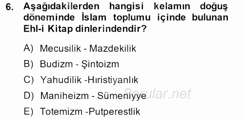Kelam'A Giriş 2013 - 2014 Ara Sınavı 6.Soru