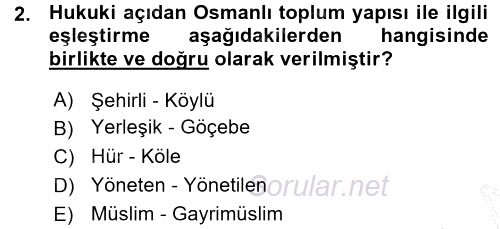 Osmanlı İktisat Tarihi 2015 - 2016 Ara Sınavı 2.Soru