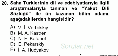 Çağdaş Türk Edebiyatları 2 2013 - 2014 Tek Ders Sınavı 20.Soru