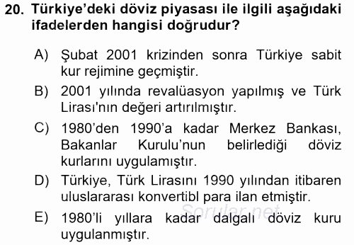 Türkiye Ekonomisi 2015 - 2016 Dönem Sonu Sınavı 20.Soru