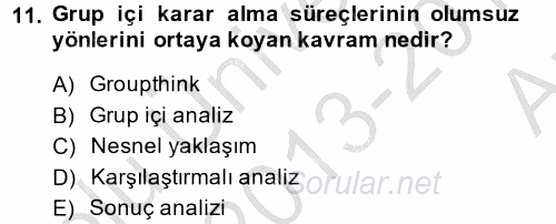 Diş Politika Analizi 2013 - 2014 Ara Sınavı 11.Soru