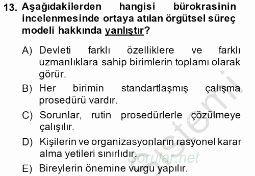 Diş Politika Analizi 2013 - 2014 Ara Sınavı 13.Soru