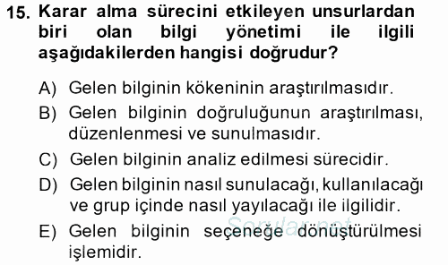 Diş Politika Analizi 2013 - 2014 Ara Sınavı 15.Soru