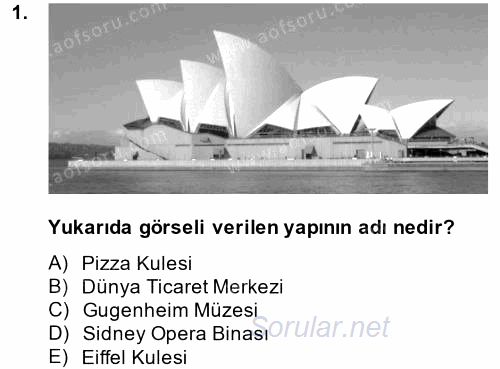 Görsel Kültür 2014 - 2015 Dönem Sonu Sınavı 1.Soru