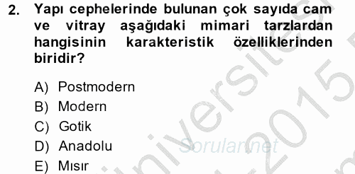 Görsel Kültür 2014 - 2015 Dönem Sonu Sınavı 2.Soru