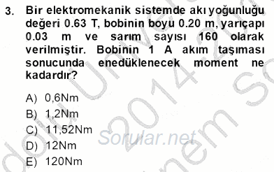 Elektrik Makinaları 2014 - 2015 Dönem Sonu Sınavı 3.Soru