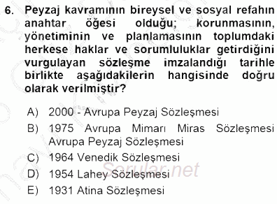 Kültürel Miras Yönetimi 2015 - 2016 Ara Sınavı 6.Soru