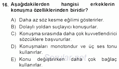 Sözlü ve Sözsüz İletişim 2014 - 2015 Ara Sınavı 16.Soru