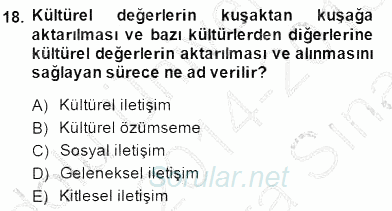 Sözlü ve Sözsüz İletişim 2014 - 2015 Ara Sınavı 18.Soru