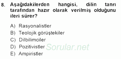 Sözlü ve Sözsüz İletişim 2014 - 2015 Ara Sınavı 8.Soru