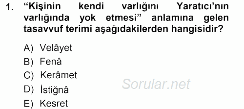 Eski Türk Edebiyatına Giriş: Biçim ve Ölçü 2012 - 2013 Ara Sınavı 1.Soru