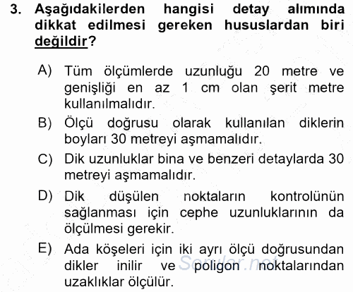Coğrafi Bilgi Sistemlerine Giriş 2015 - 2016 Ara Sınavı 3.Soru
