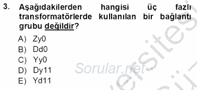 Elektrik Makinaları 2012 - 2013 Ara Sınavı 3.Soru