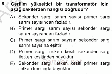 Elektrik Makinaları 2012 - 2013 Ara Sınavı 6.Soru