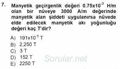 Elektrik Makinaları 2012 - 2013 Ara Sınavı 7.Soru