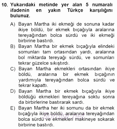 Çeviri (İng/Türk) 2012 - 2013 Dönem Sonu Sınavı 10.Soru