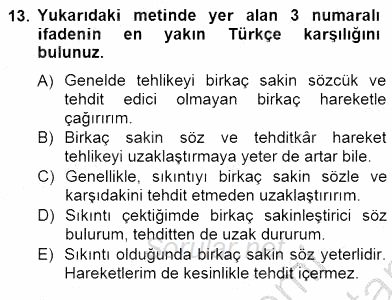 Çeviri (İng/Türk) 2012 - 2013 Dönem Sonu Sınavı 13.Soru