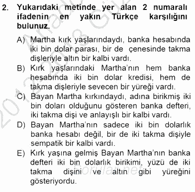 Çeviri (İng/Türk) 2012 - 2013 Dönem Sonu Sınavı 2.Soru