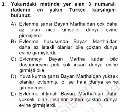 Çeviri (İng/Türk) 2012 - 2013 Dönem Sonu Sınavı 3.Soru