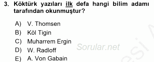 Türk Dili 1 2016 - 2017 3 Ders Sınavı 3.Soru