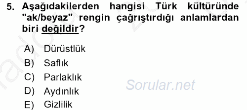 Türk Dili 1 2016 - 2017 3 Ders Sınavı 5.Soru