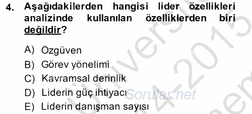 Diş Politika Analizi 2014 - 2015 Dönem Sonu Sınavı 4.Soru