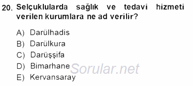 Türk Kültür Tarihi 2014 - 2015 Ara Sınavı 20.Soru