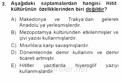 Türk Kültür Tarihi 2014 - 2015 Ara Sınavı 3.Soru