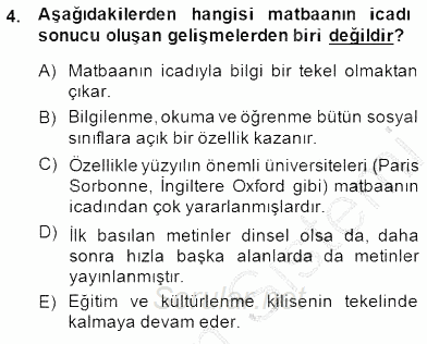Türk Kültür Tarihi 2014 - 2015 Ara Sınavı 4.Soru