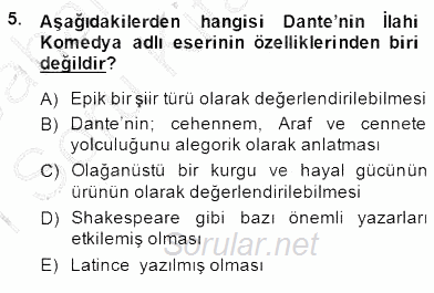 Türk Kültür Tarihi 2014 - 2015 Ara Sınavı 5.Soru