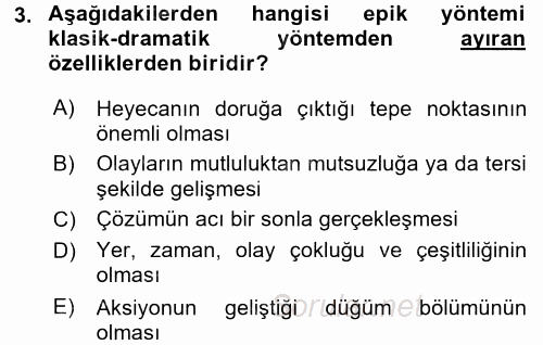 Yeni Türk Edebiyatına Giriş 1 2017 - 2018 Dönem Sonu Sınavı 3.Soru