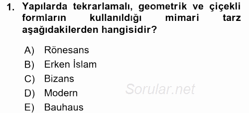 Görsel Kültür 2015 - 2016 Tek Ders Sınavı 1.Soru