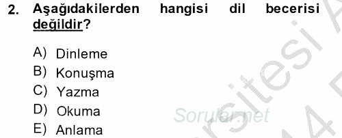 Türk Dili 2 2013 - 2014 Ara Sınavı 2.Soru