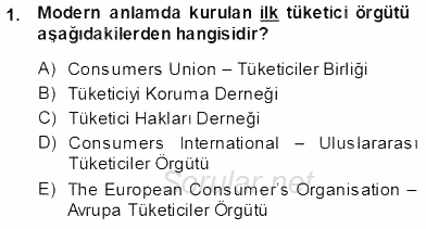 Tüketici Hukuku 2013 - 2014 Ara Sınavı 1.Soru