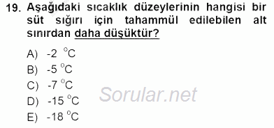 Temel Zootekni 2012 - 2013 Ara Sınavı 19.Soru