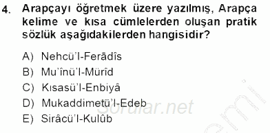 XIV-XV. Yüzyıllar Türk Dili 2014 - 2015 Ara Sınavı 4.Soru