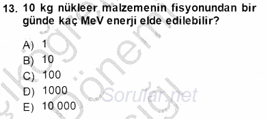 Elektrik Enerjisi Üretimi 2014 - 2015 Ara Sınavı 13.Soru