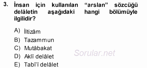 Eski Türk Edebiyatına Giriş: Söz Sanatları 2014 - 2015 Ara Sınavı 3.Soru