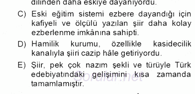 XIX. Yüzyıl Türk Edebiyatı 2012 - 2013 Dönem Sonu Sınavı 20.Soru