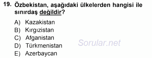 Çağdaş Türk Yazı Dilleri 1 2014 - 2015 Tek Ders Sınavı 19.Soru
