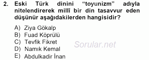 Türk İslam Edebiyatı 2013 - 2014 Dönem Sonu Sınavı 2.Soru