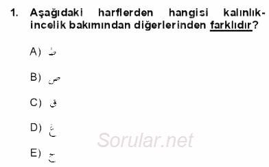 Osmanlı Türkçesine Giriş 1 2012 - 2013 Dönem Sonu Sınavı 1.Soru