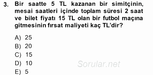 İktisada Giriş 2014 - 2015 Ara Sınavı 3.Soru
