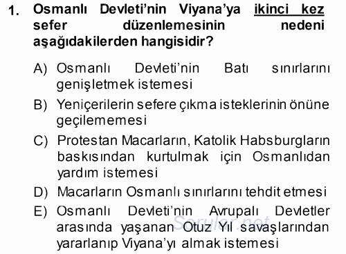 Atatürk İlkeleri Ve İnkılap Tarihi 1 2013 - 2014 Ara Sınavı 1.Soru