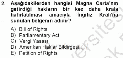 İnsan Hakları Ve Kamu Özgürlükleri 2013 - 2014 Tek Ders Sınavı 2.Soru