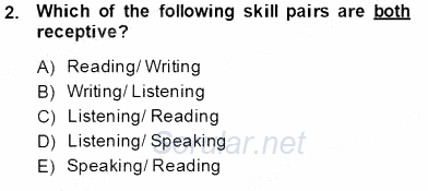 Okuma Ve Dinleme Öğretimi 2013 - 2014 Tek Ders Sınavı 2.Soru