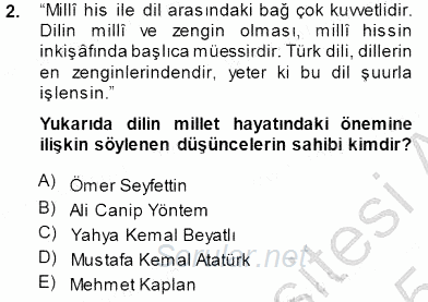 Cumhuriyet Dönemi Türk Nesri 2014 - 2015 Dönem Sonu Sınavı 2.Soru