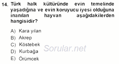Türk Edebiyatının Mitolojik Kaynakları 2014 - 2015 Ara Sınavı 14.Soru